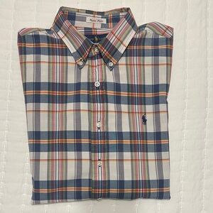 Ralph Lauren Bleeding Madras Plaid Button Down Short Sleeve Shirt Men’s Large